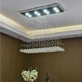 Large 5 Tier Crystal Chandelier Modern Hanging Pendant Ceiling Light Fixture for Living Room