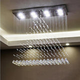 Large 5 Tier Crystal Chandelier Modern Hanging Pendant Ceiling Light Fixture for Living Room
