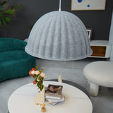 Large Acoustic Felt Dome Pendant Light Recycled Plastic Modern Hanging Ceiling Lamp