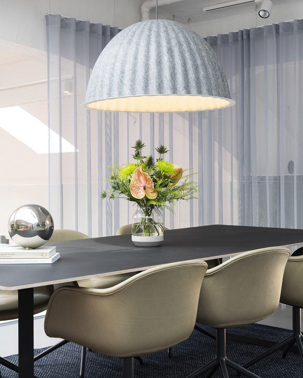 Large Acoustic Felt Dome Pendant Light Recycled Plastic Modern Hanging Ceiling Lamp