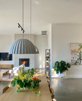 Large Acoustic Felt Dome Pendant Light Recycled Plastic Modern Hanging Ceiling Lamp