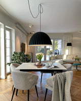 Large Acoustic Felt Dome Pendant Light Recycled Plastic Modern Hanging Ceiling Lamp