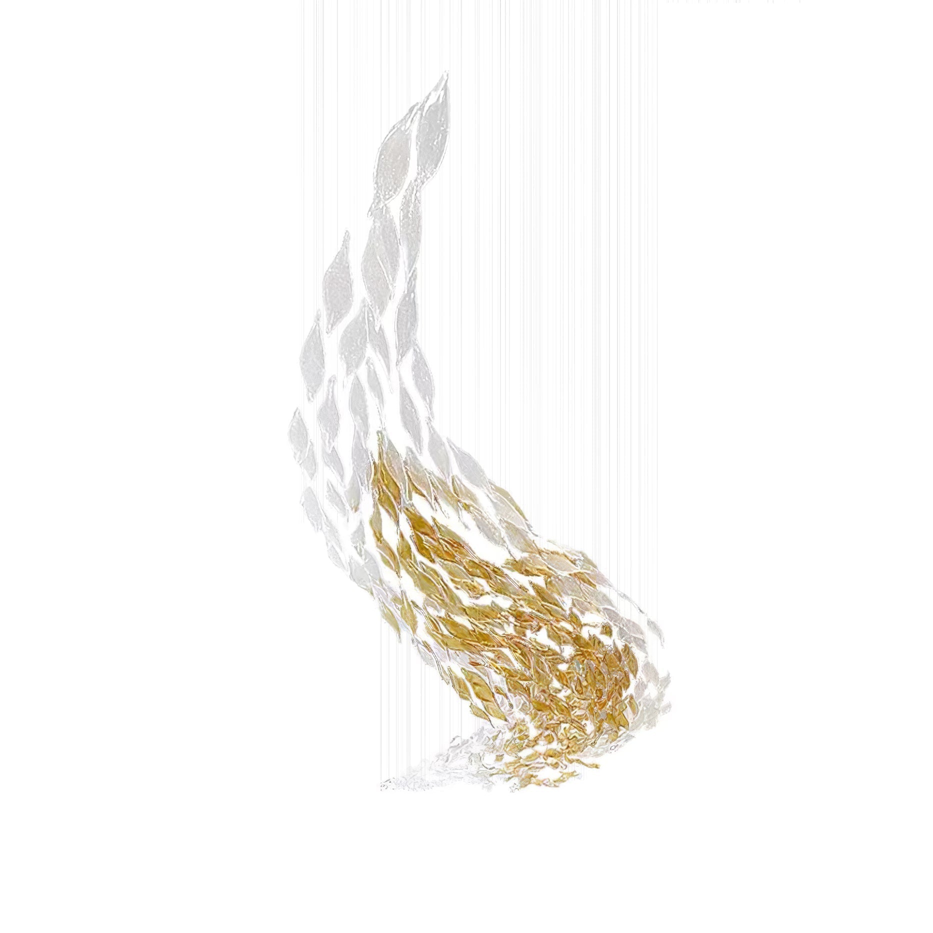 Large Brushed Gold Leaf Pendant Chandelier Modern Integrated LED Ceiling Light