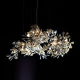 Large Ceramic Gingko Leaf Chandelier Modern Porcelain Petal Pendant Light for Grand Spaces