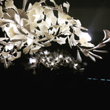 Large Ceramic Gingko Leaf Chandelier Modern Porcelain Petal Pendant Light for Grand Spaces