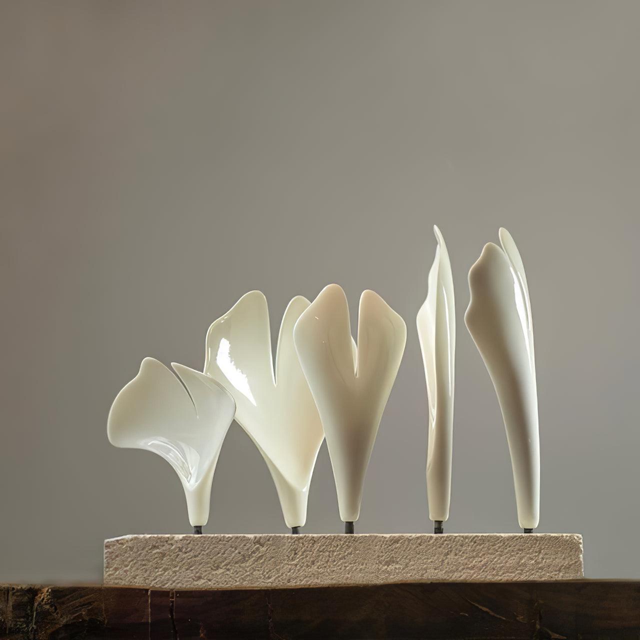 Large Ceramic Gingko Leaf Chandelier Modern Porcelain Petal Pendant Light for Grand Spaces