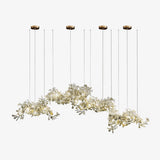 Large Ceramic Gingko Leaf Chandelier Modern Porcelain Petal Pendant Light for Grand Spaces