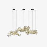 Large Ceramic Gingko Leaf Chandelier Modern Porcelain Petal Pendant Light for Grand Spaces