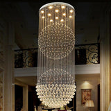 Large Double Sphere Crystal Chandelier 5 Tier Modern LED Metal Hanging Light