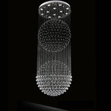 Large Double Sphere Crystal Chandelier 5 Tier Modern LED Metal Hanging Light