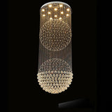 Large Double Sphere Crystal Chandelier 5 Tier Modern LED Metal Hanging Light