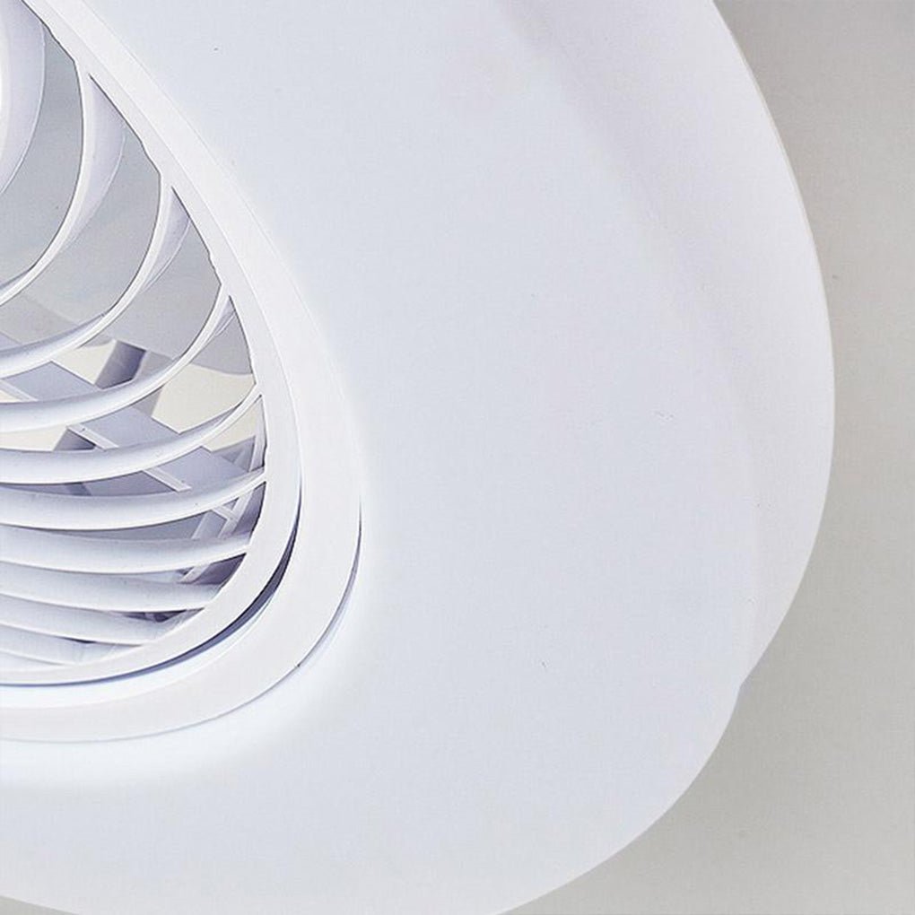20 Inch Round Flush Mount Bladeless Ceiling Fan with Enclosed LED Light and Remote Control