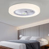 20 Inch Round Flush Mount Bladeless Ceiling Fan with Enclosed LED Light and Remote Control