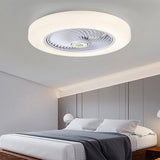 20 Inch Round Flush Mount Bladeless Ceiling Fan with Enclosed LED Light and Remote Control