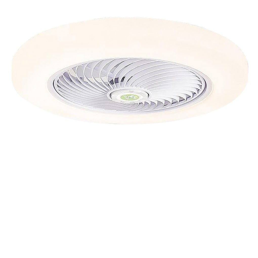 20 Inch Round Flush Mount Bladeless Ceiling Fan with Enclosed LED Light and Remote Control