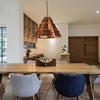 Large Rustic Farmhouse Wood Cone Pendant Light with Natural Bark Texture