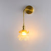 Laura Vintage Brass Wall Lamp with Matte White and Orange Distressed Glass Shade