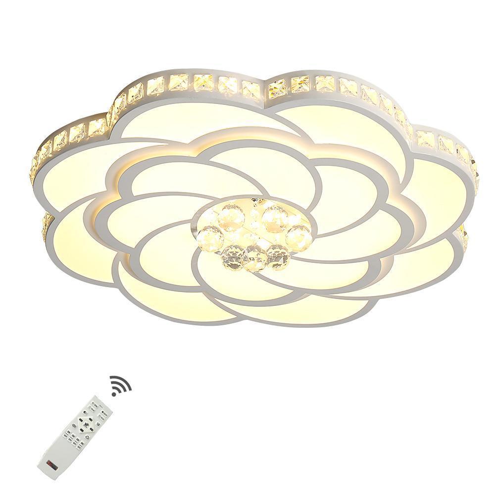 Modern Flower Swirl LED Flush Mount Ceiling Light Metal Acrylic Petal Fixture for Bedroom