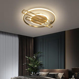 Modern Circular Linear LED Ceiling Light Dimmable Nordic Cluster Flush Mount Metal Fixture
