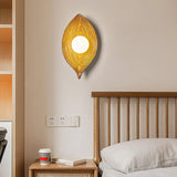 Leaf Canoe Organic Resin Wall Sconce Modern Textured Indoor Accent Lighting