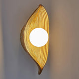 Leaf Canoe Organic Resin Wall Sconce Modern Textured Indoor Accent Lighting