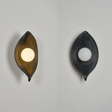 Leaf Canoe Organic Resin Wall Sconce Modern Textured Indoor Accent Lighting