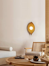 Leaf Canoe Organic Resin Wall Sconce Modern Textured Indoor Accent Lighting