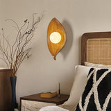 Leaf Canoe Organic Resin Wall Sconce Modern Textured Indoor Accent Lighting