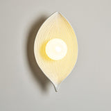 Leaf Canoe Organic Resin Wall Sconce Modern Textured Indoor Accent Lighting
