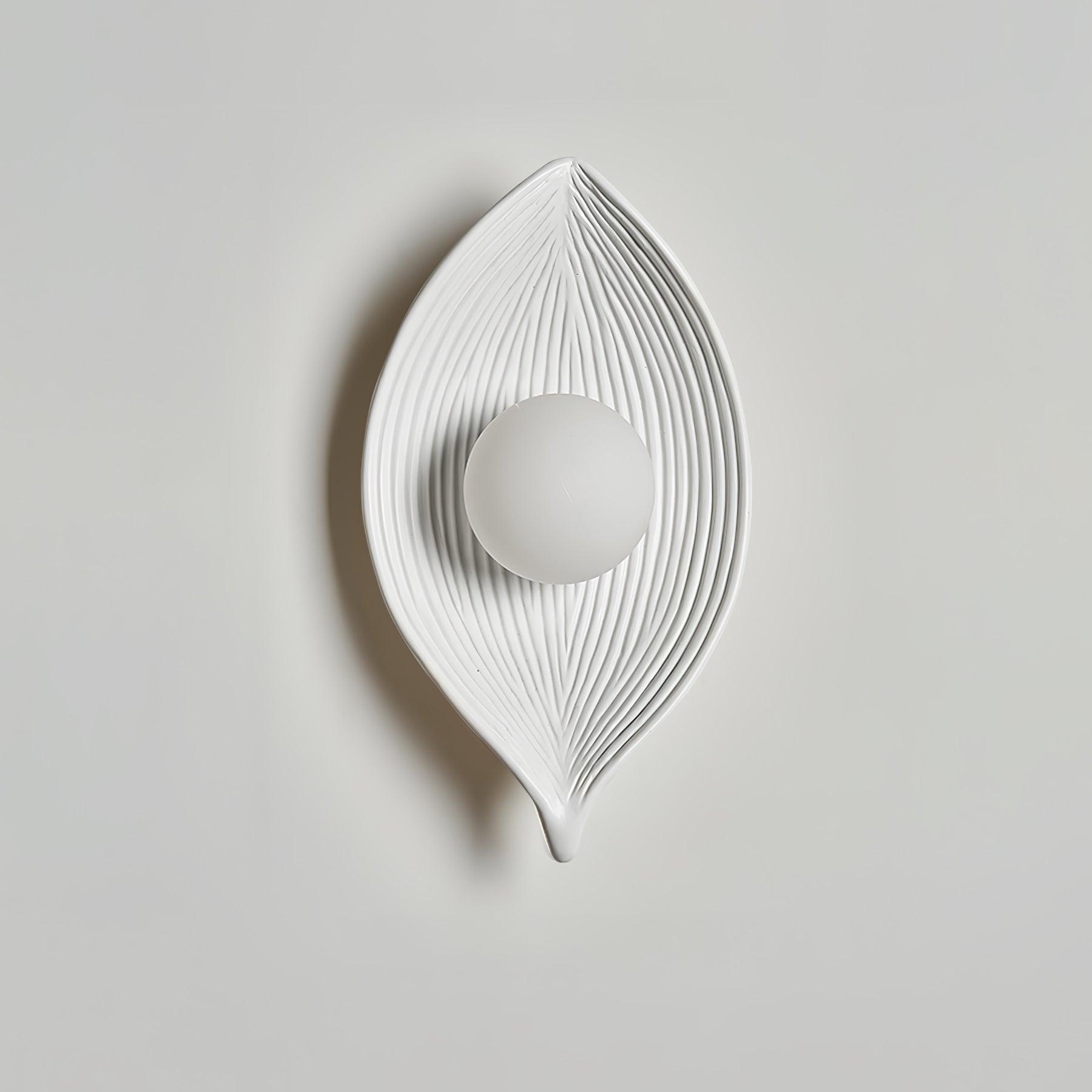 Leaf Canoe Organic Resin Wall Sconce Modern Textured Indoor Accent Lighting