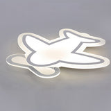 Modern LED Aircraft Flush Mount Ceiling Light White Iron Fixture for Kids Bedroom