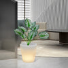 LED Luminous Flowerpot RGB Solar Powered Outdoor Planter with Remote Control IP65 Waterproof Garden Lighting
