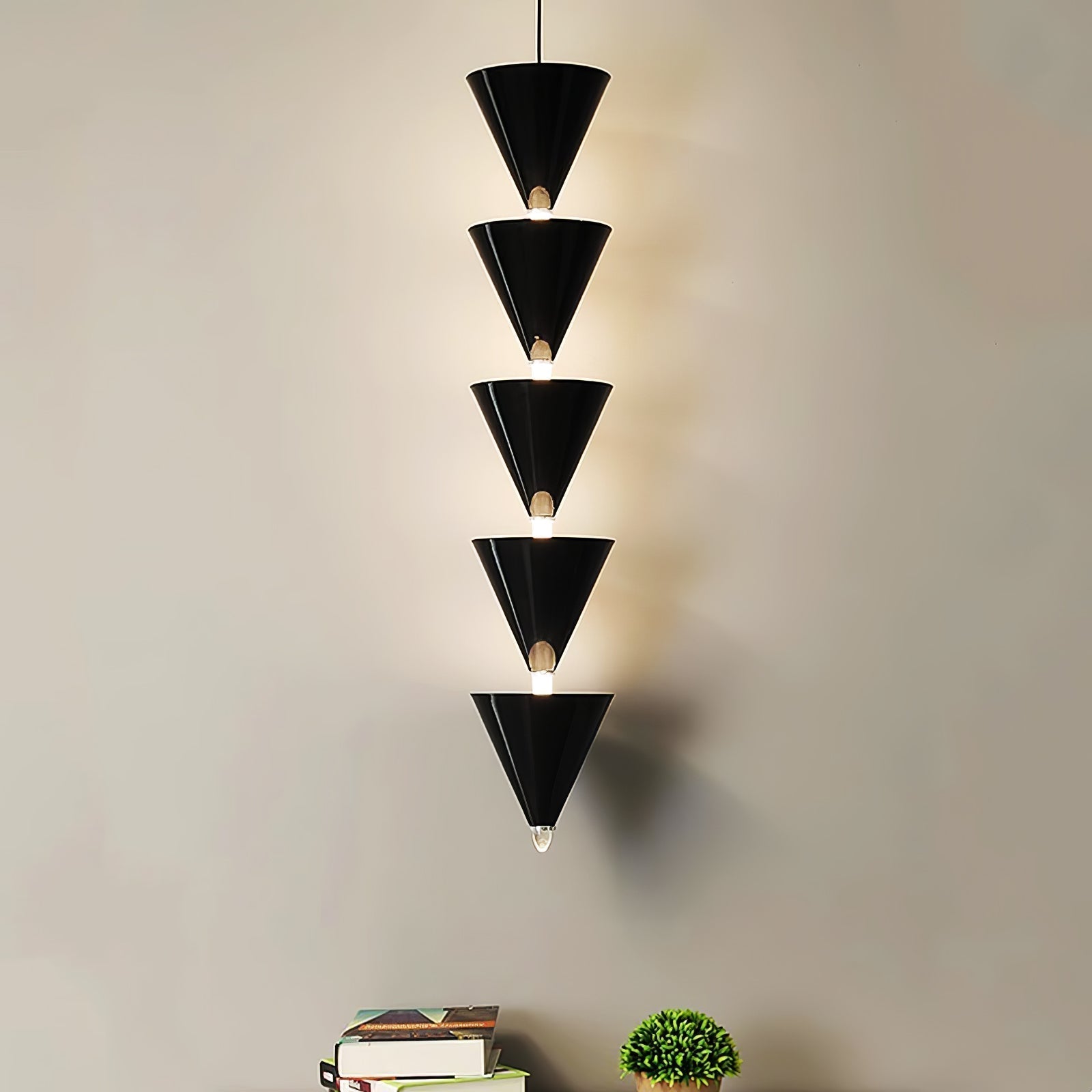 Legato Multi Tier LED Pendant Light Architectural Cone Hanging Chandelier Lamp