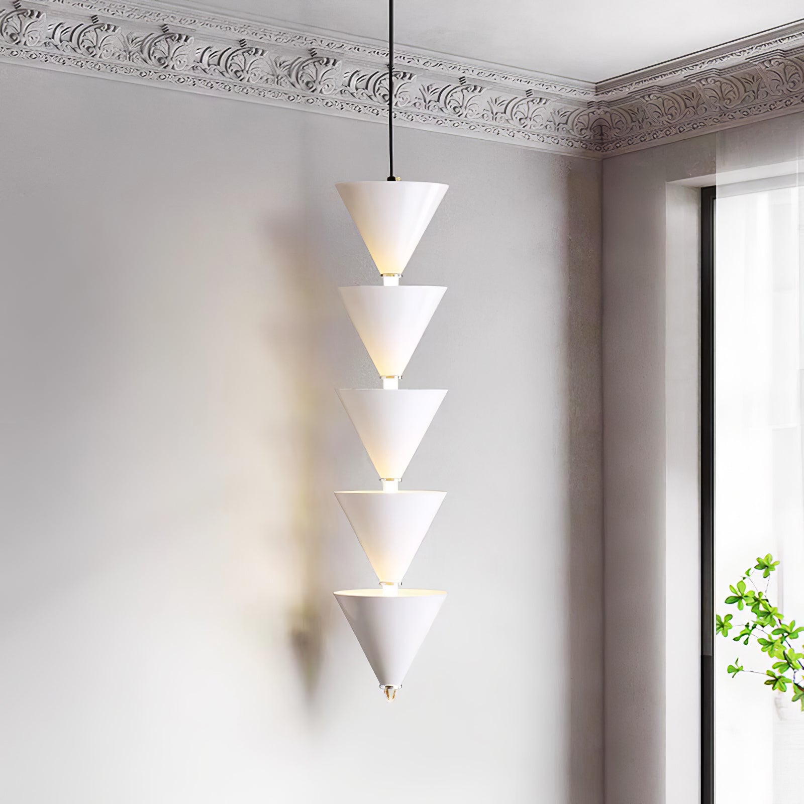 Legato Multi Tier LED Pendant Light Architectural Cone Hanging Chandelier Lamp