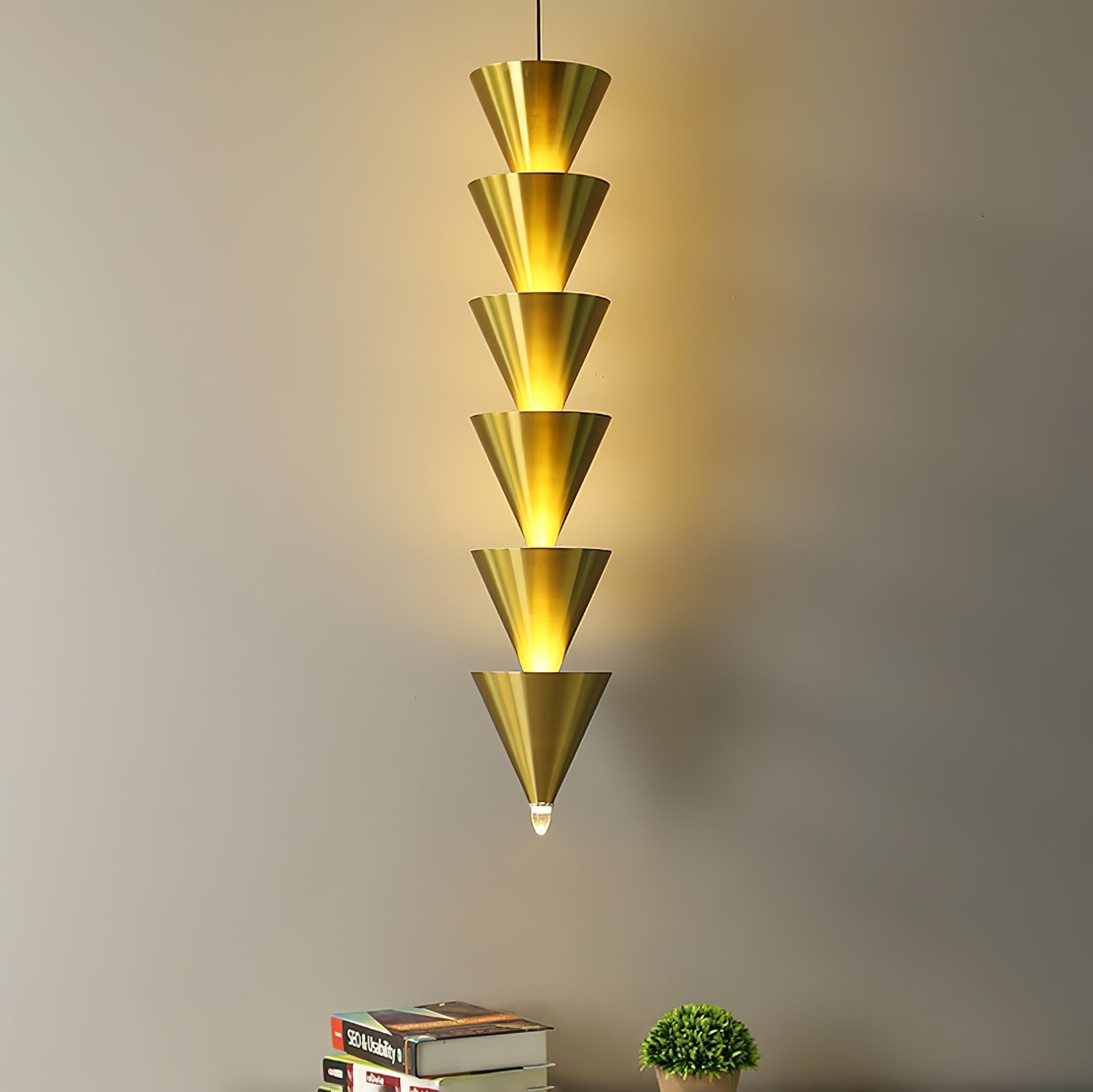 Legato Multi Tier LED Pendant Light Architectural Cone Hanging Chandelier Lamp