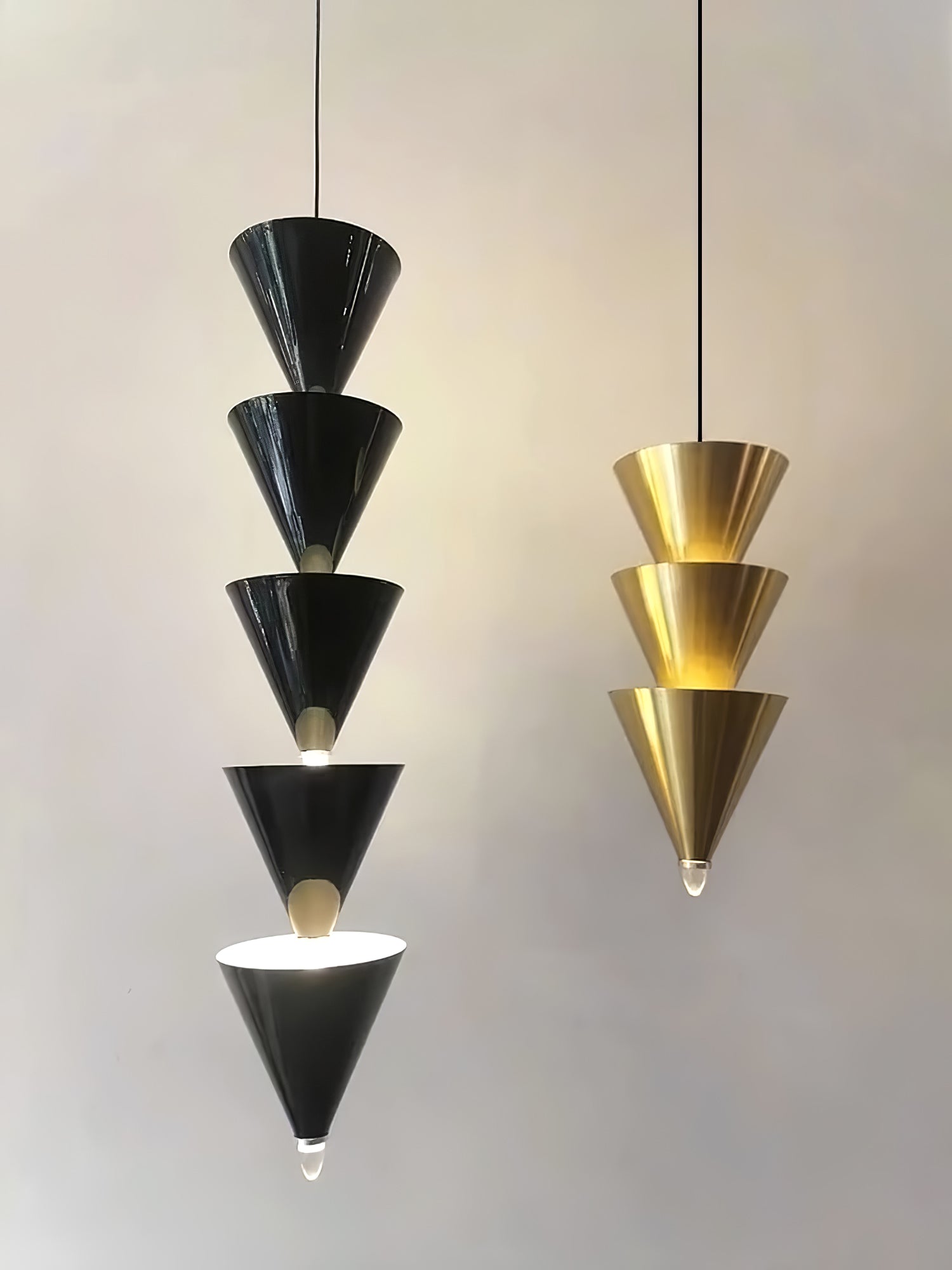 Legato Multi Tier LED Pendant Light Architectural Cone Hanging Chandelier Lamp