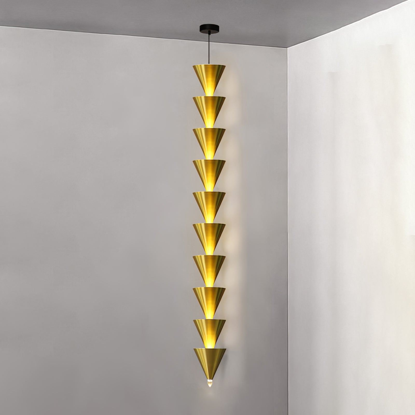 Legato Multi Tier LED Pendant Light Architectural Cone Hanging Chandelier Lamp