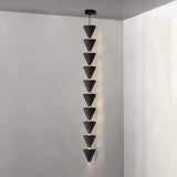 Legato Multi Tier LED Pendant Light Architectural Cone Hanging Chandelier Lamp