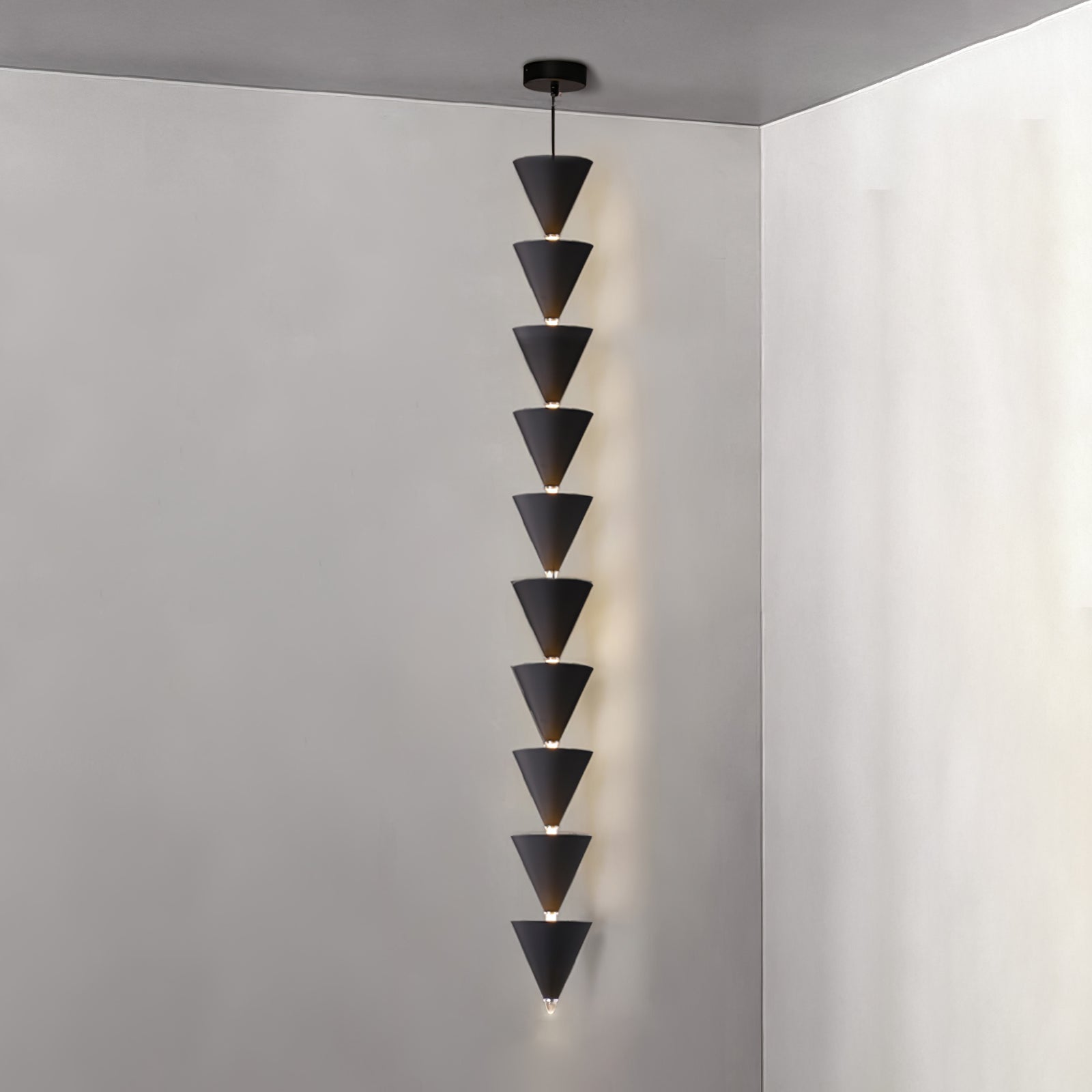 Legato Multi Tier LED Pendant Light Architectural Cone Hanging Chandelier Lamp