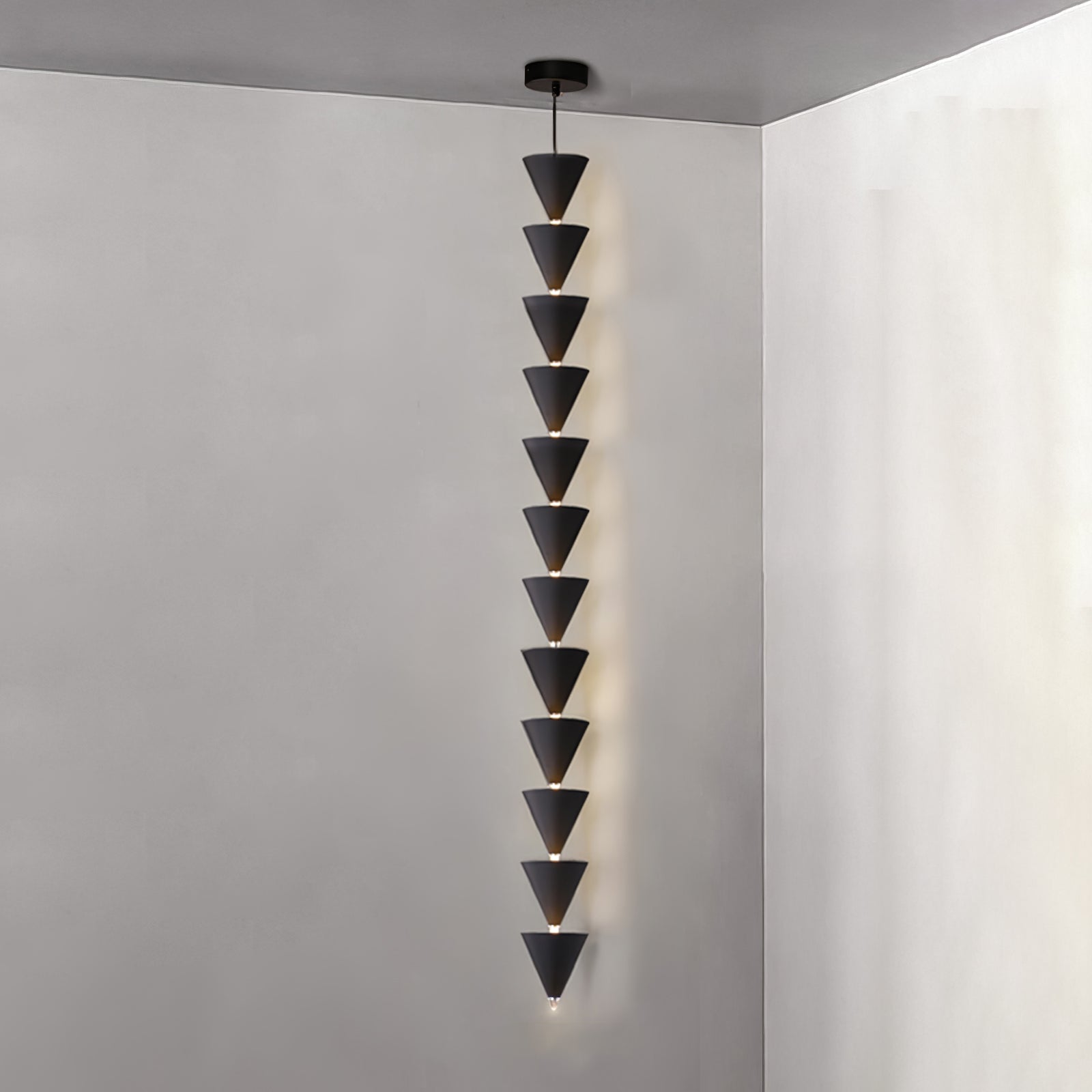 Legato Multi Tier LED Pendant Light Architectural Cone Hanging Chandelier Lamp