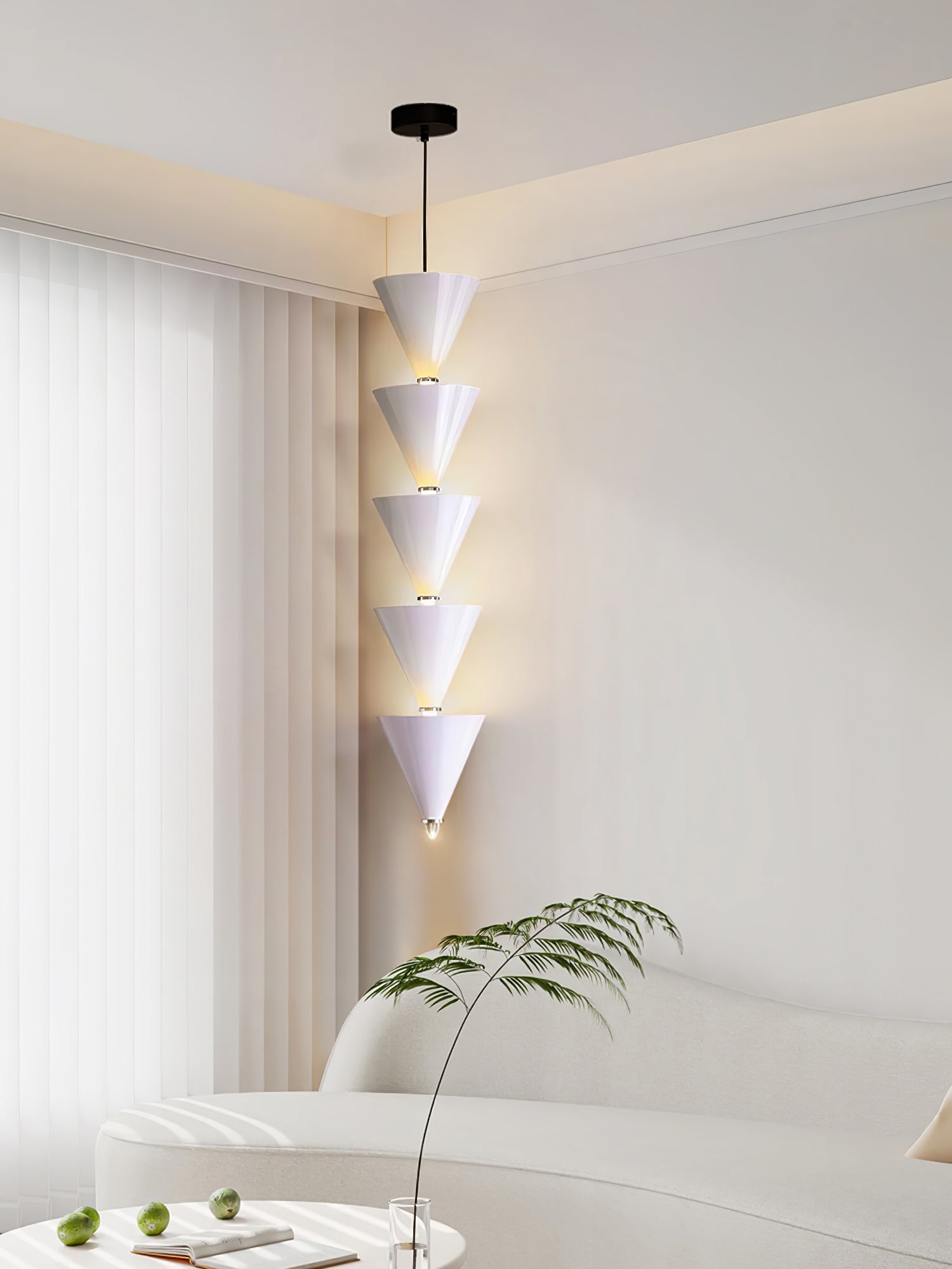 Legato Multi Tier LED Pendant Light Architectural Cone Hanging Chandelier Lamp
