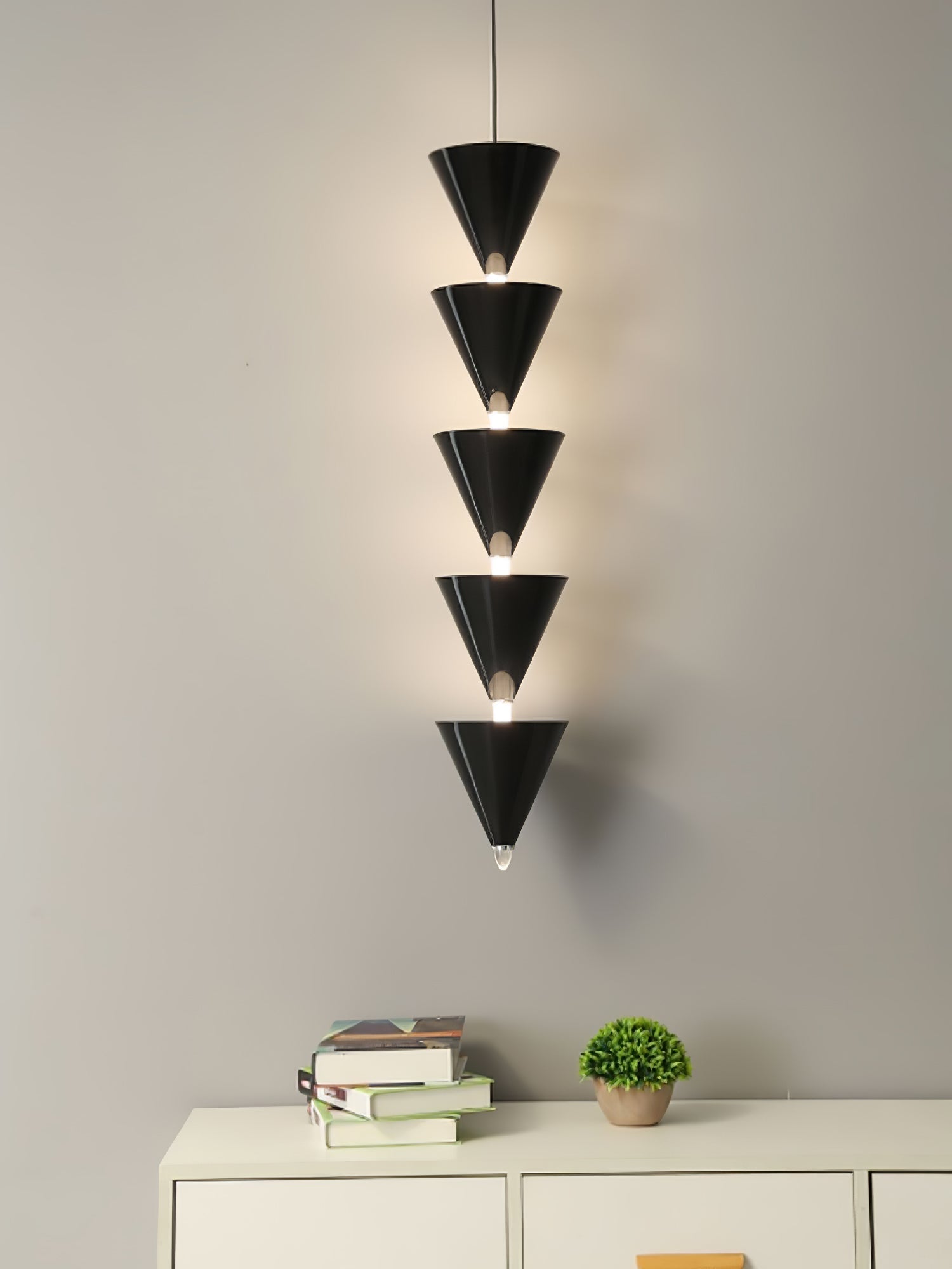 Legato Multi Tier LED Pendant Light Architectural Cone Hanging Chandelier Lamp