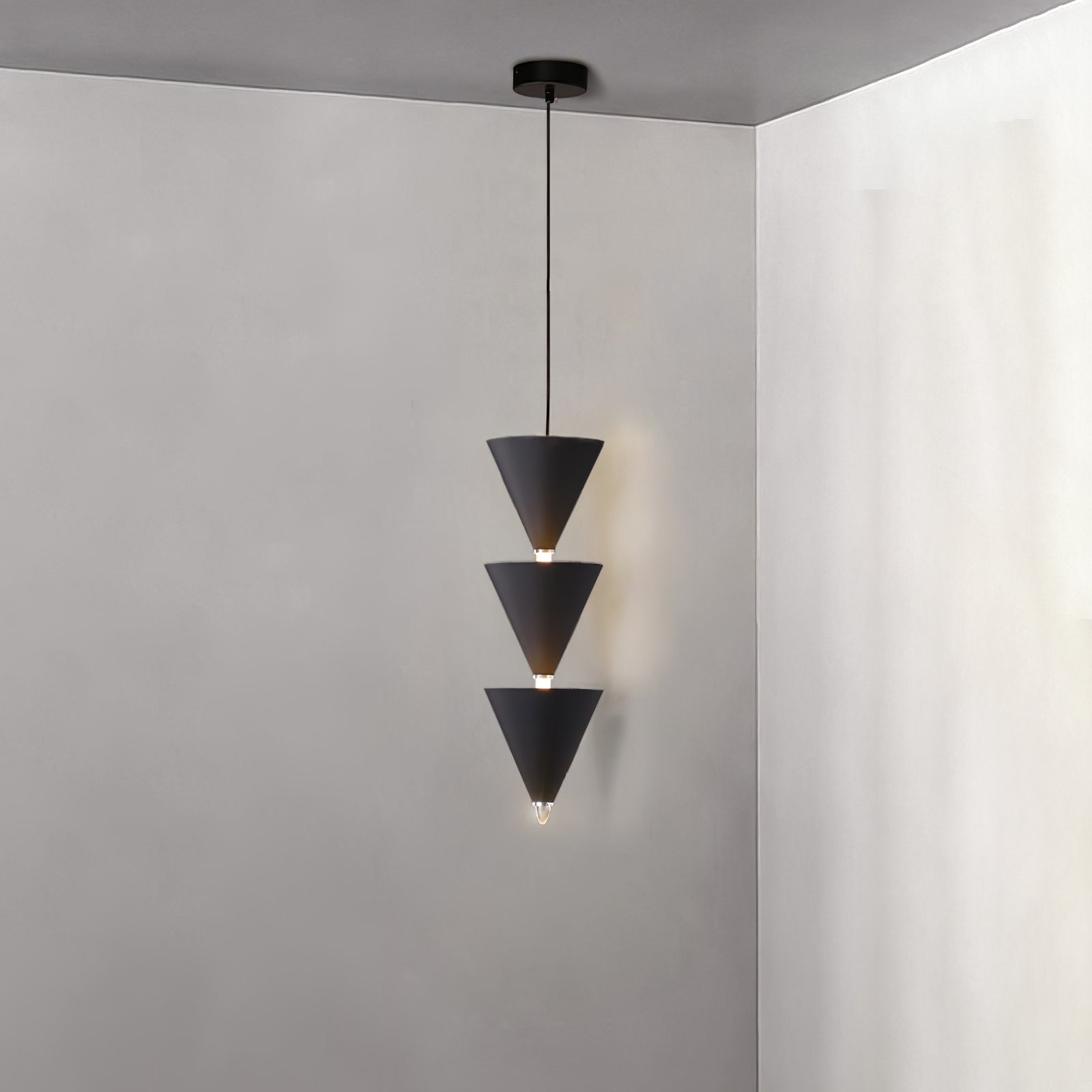 Legato Multi Tier LED Pendant Light Architectural Cone Hanging Chandelier Lamp
