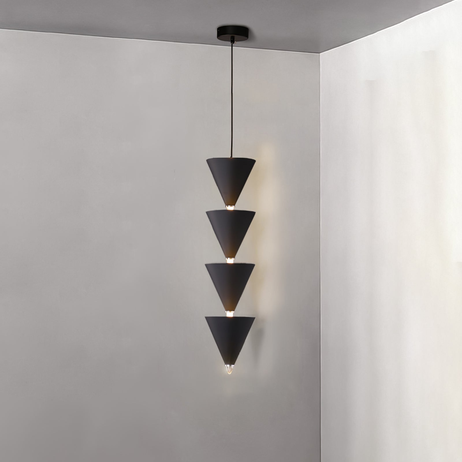 Legato Multi Tier LED Pendant Light Architectural Cone Hanging Chandelier Lamp