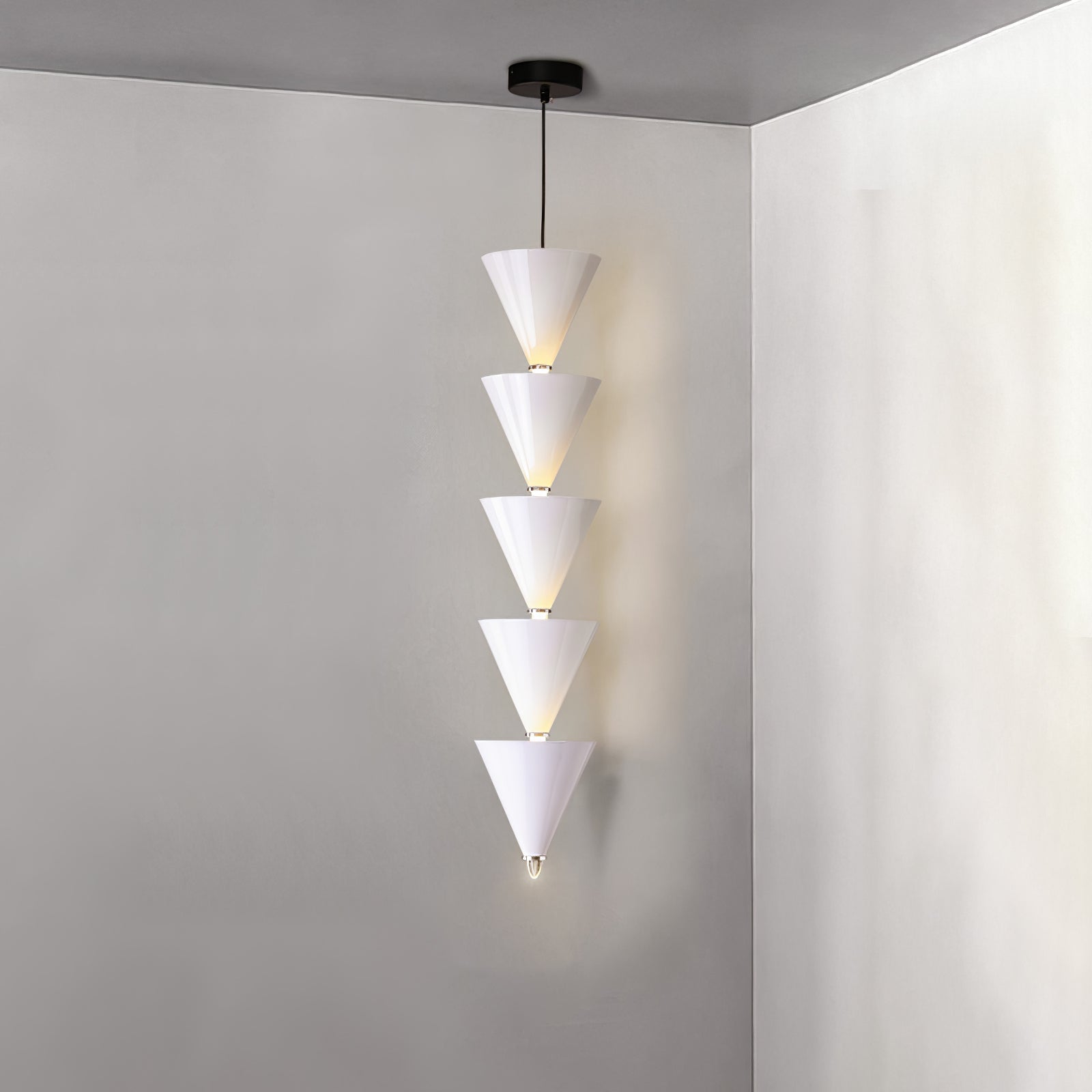 Legato Multi Tier LED Pendant Light Architectural Cone Hanging Chandelier Lamp