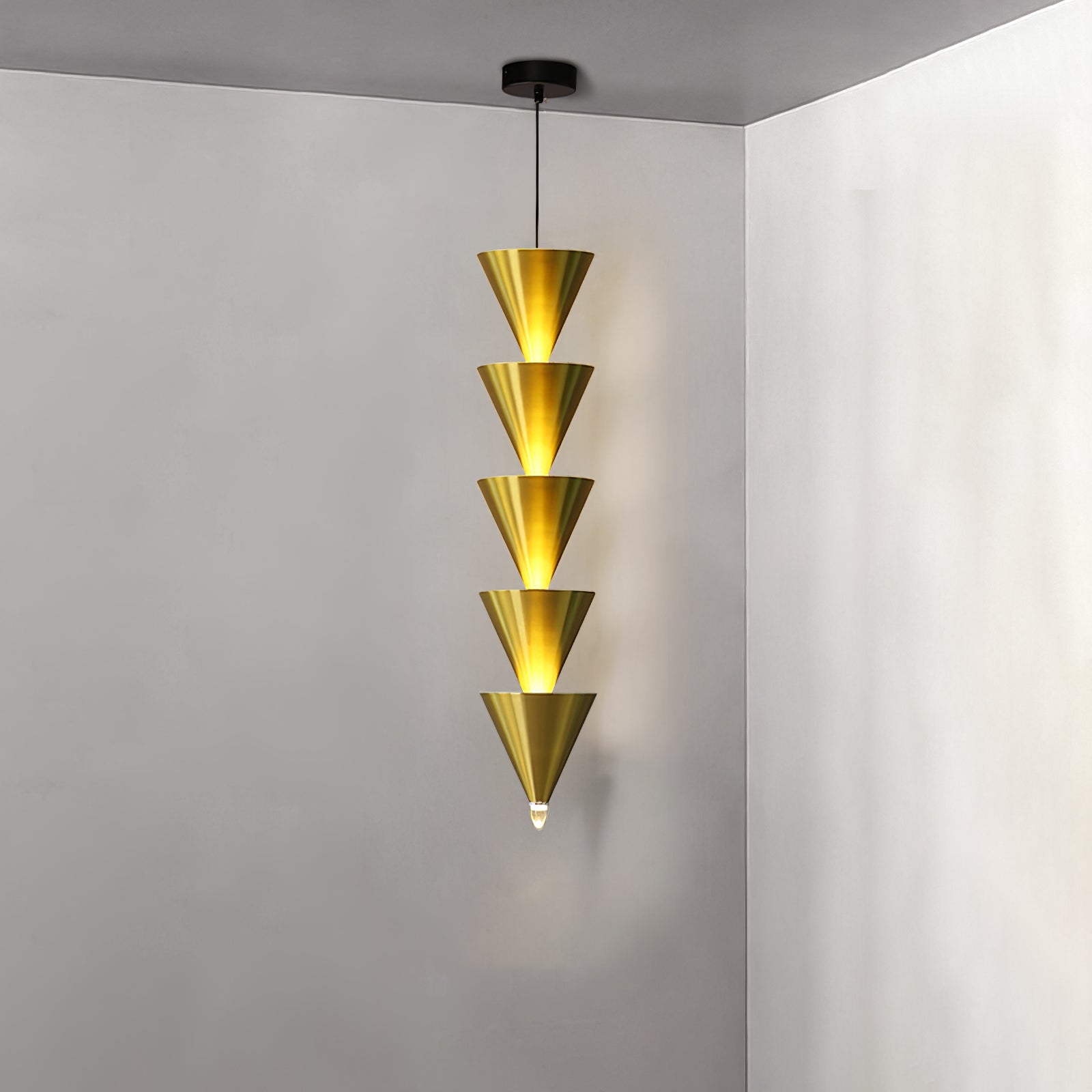 Legato Multi Tier LED Pendant Light Architectural Cone Hanging Chandelier Lamp