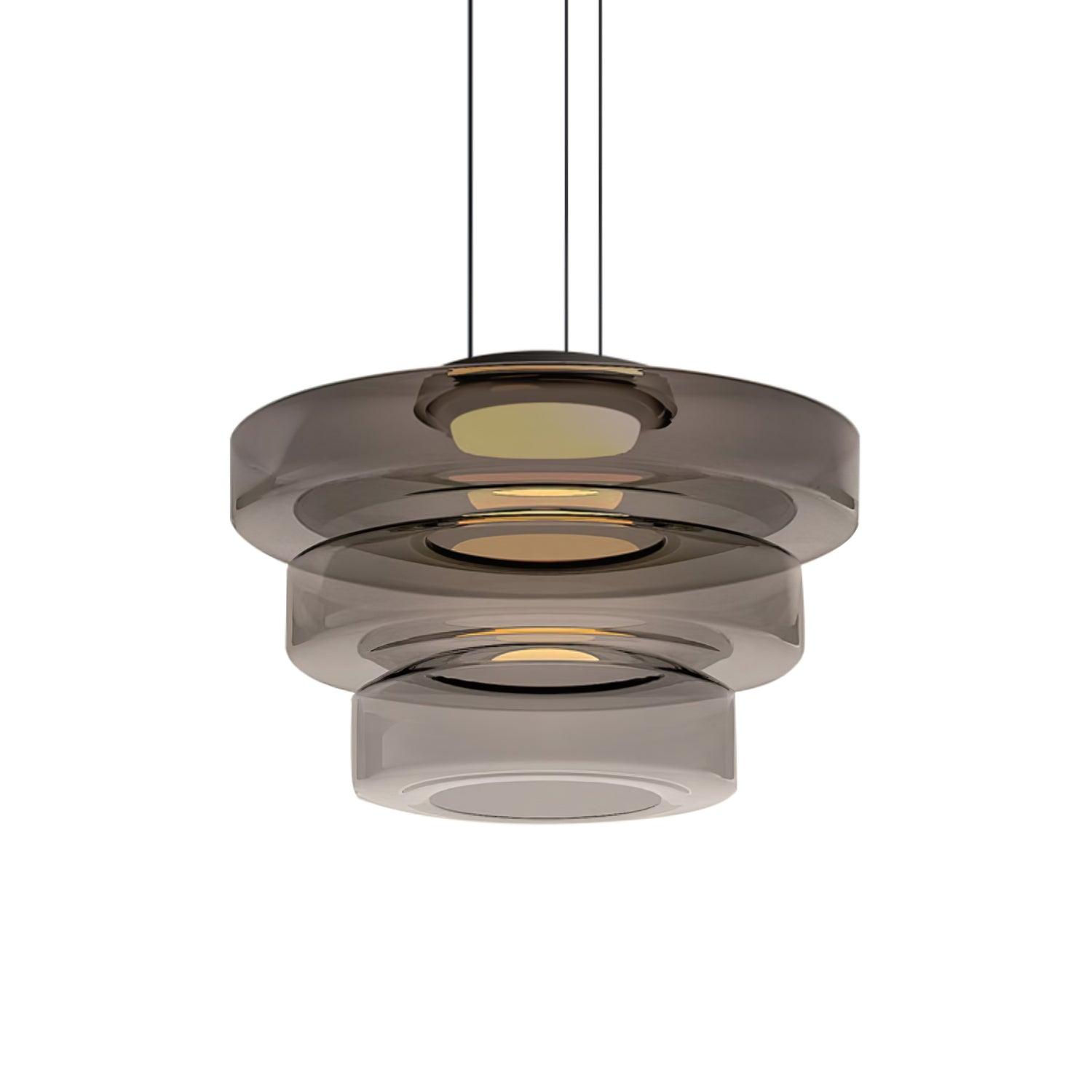 Levels Series Modern Layered Glass LED Pendant Light and Ceiling Hanging Fixture