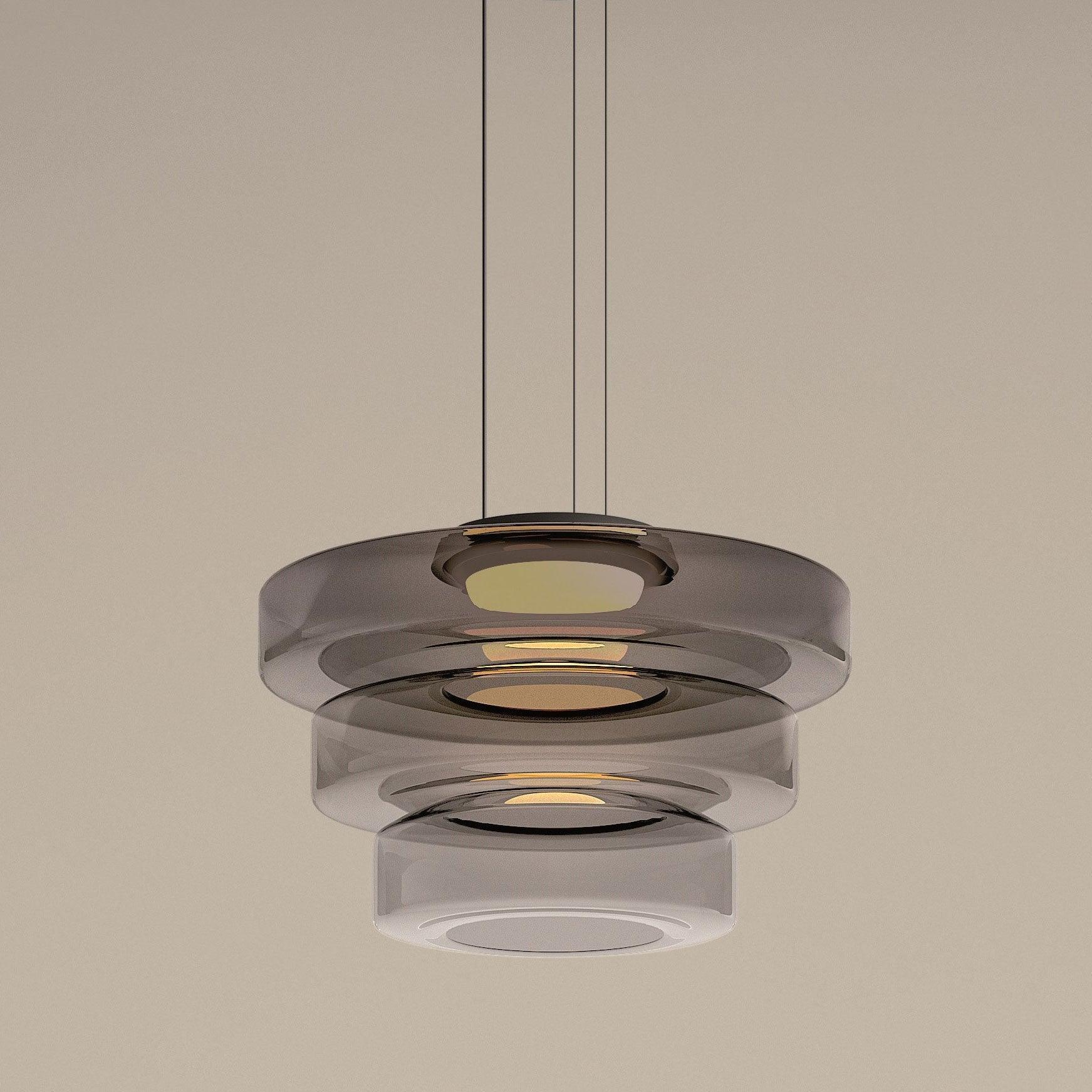 Levels Series Modern Layered Glass LED Pendant Light and Ceiling Hanging Fixture