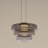 Levels Series Modern Layered Glass LED Pendant Light and Ceiling Hanging Fixture