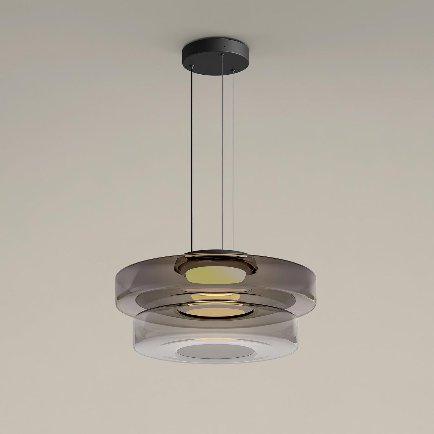 Levels Series Modern Layered Glass LED Pendant Light and Ceiling Hanging Fixture
